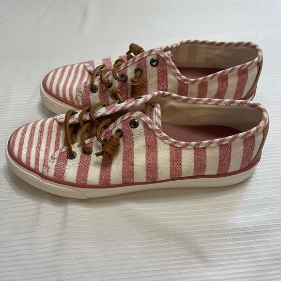 Sperry Women's Crest Vibe Linen Stripe Sneaker Memory Foam Top Sider Size 8 M - Picture 4 of 9
